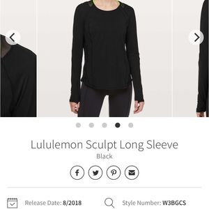 Lululemon sculpt long sleeve